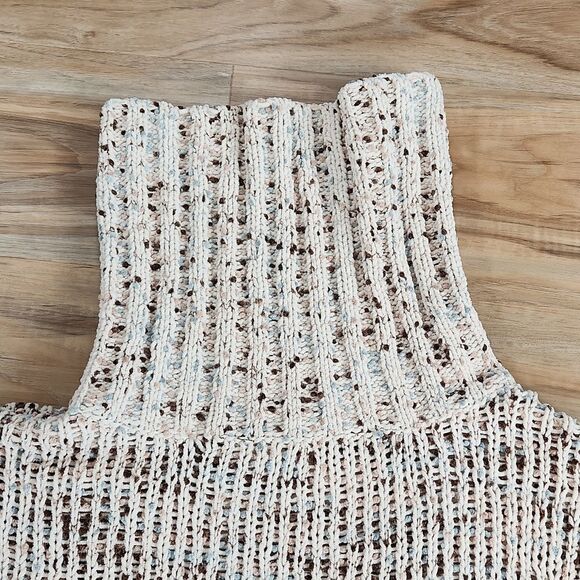 🔹️Jessica Simpson Cream Confetti Cowl Neck Sweater Small - Picture 3 of 11